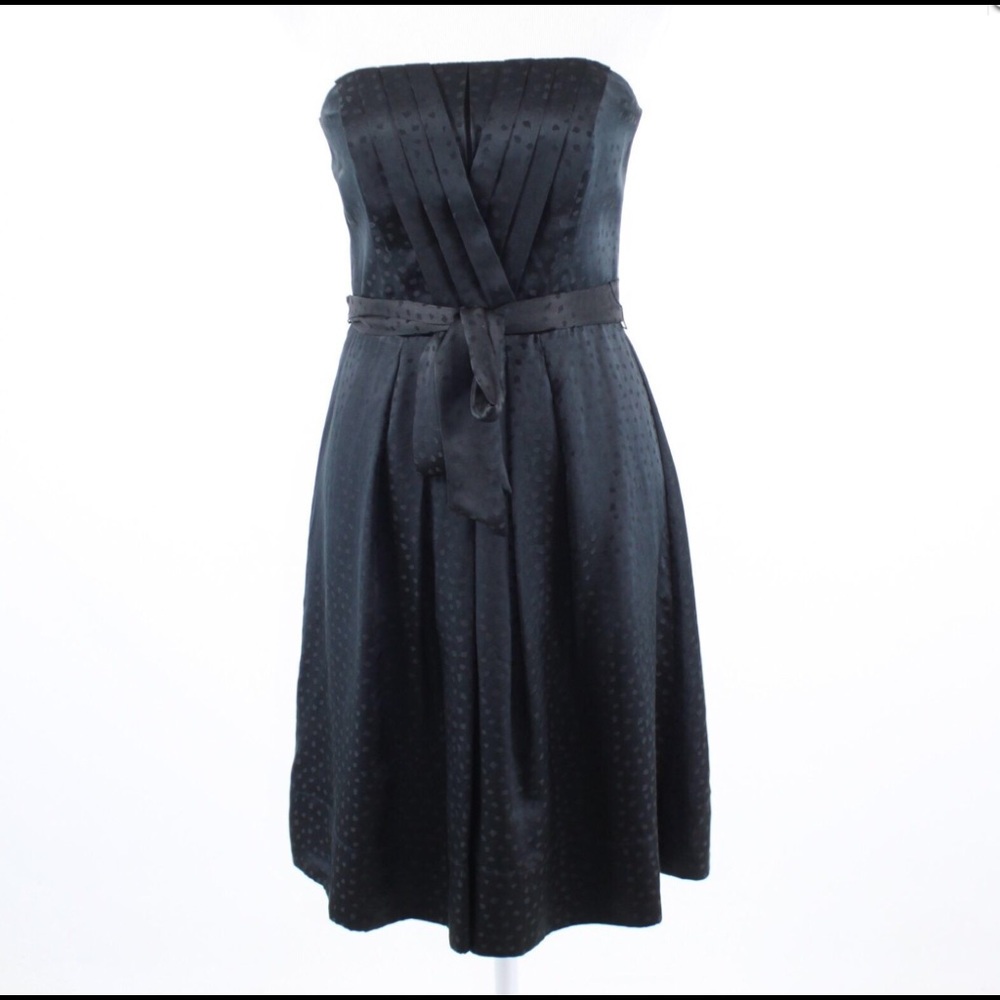 White House Black Market Black Silk Polka Dot Sz 6 - Picture 1 of 11
